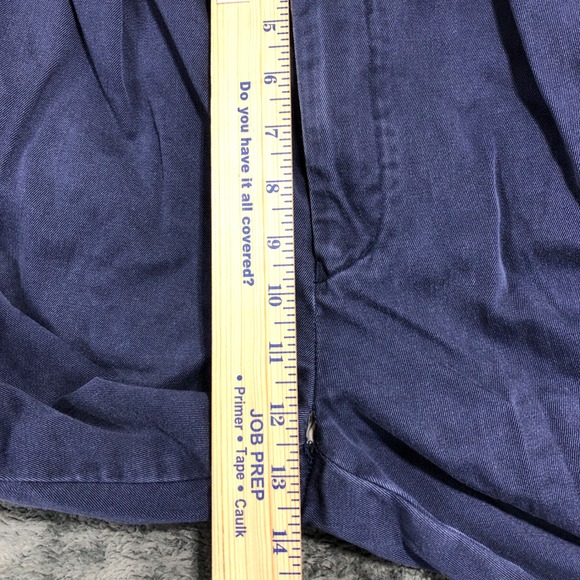 Nordstrom Pleated Chinos Mens 38x36 Navy Blue Cotton Twill Trousers Tall - Picture 6 of 12